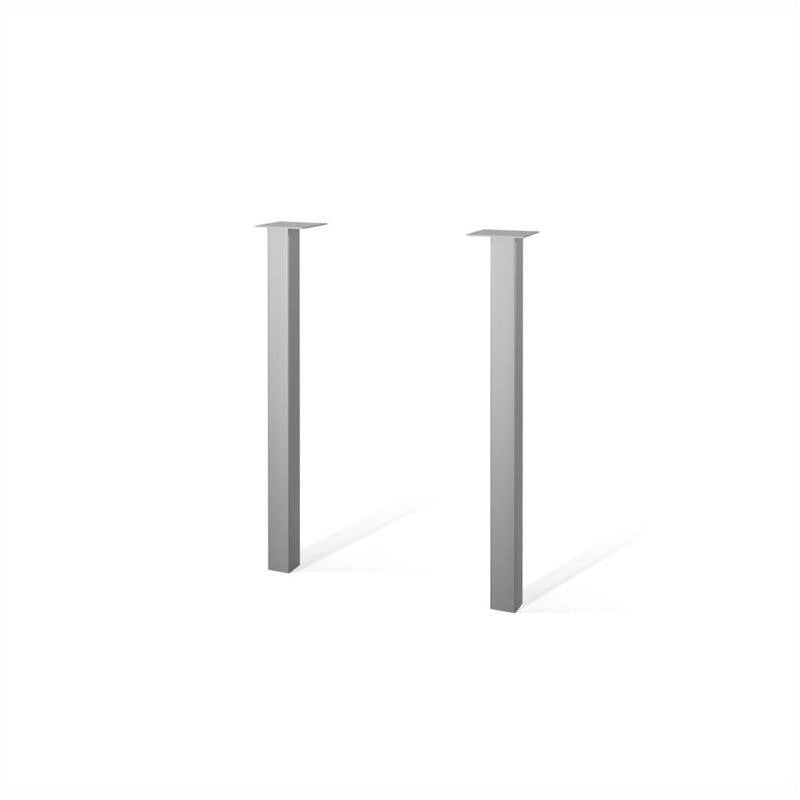 Bestar Contempo Metal Legs in Silver (Set of 2)