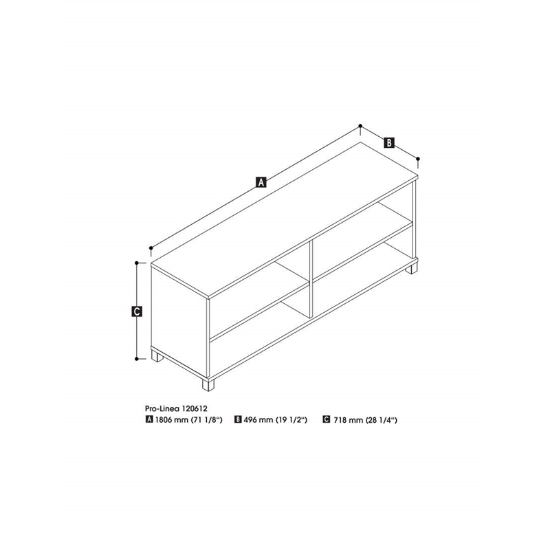 Bestar Pro-Linea Engineered Wood Credenza in White
