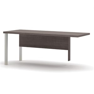 Bestar Pro-Linea Return Table with Metal Legs in Bark Gray