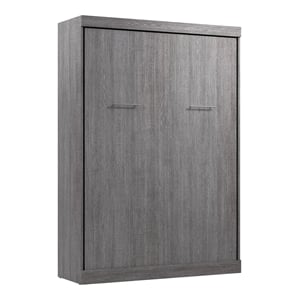 Bestar Nebula 59&quotW Transitional Wood/Metal Full Wall Bed in Bark Gray