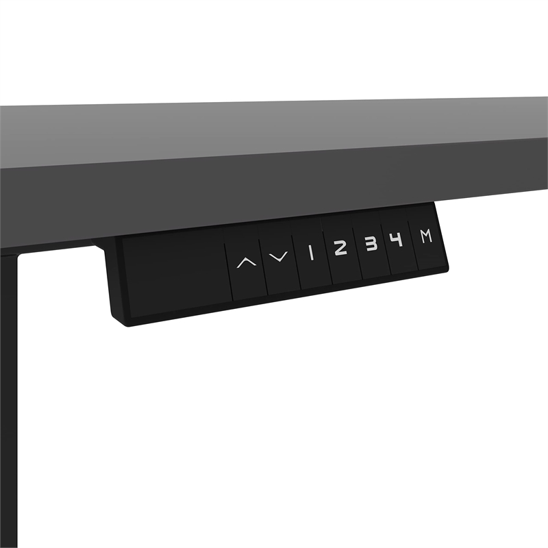 Bestar Connexion Power Adjustble L-Shaped Table in Slate and Sandstone