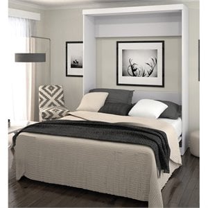 Bestar Pur 65&quotW Queen Murphy Wall Bed in White