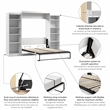 Bestar Pur Queen Murphy Bed and 2 Shelving Units (115W) in White