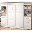 Bestar Pur Queen Murphy Bed and 2 Shelving Units with Drawers (115W) in White