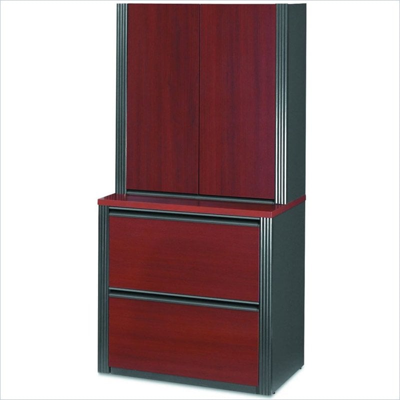 Bestar Prestige 2 Drawer Lateral Wood File Storage Set Bordeaux Filing