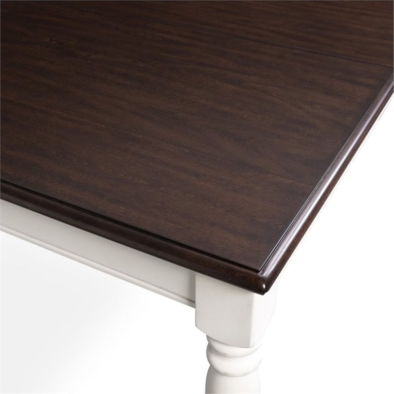 Crosley Furniture Shelby Wood Turned Leg Extendable Dining Table in White