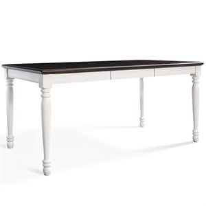 Crosley Furniture Shelby Wood Turned Leg Extendable Dining Table in White