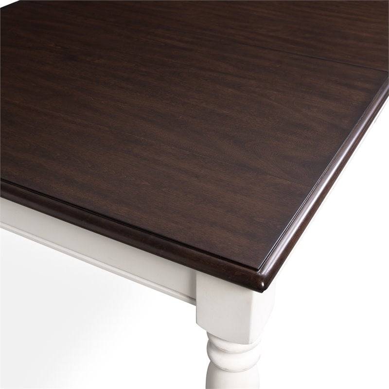 Crosley Furniture Shelby Wood Turned Leg Extendable Dining Table in White