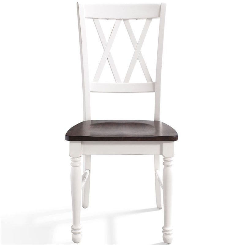 Crosley Furniture Shelby Wood Turned Leg Dining Side Chair in White (Set of 2)