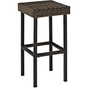 Crosley Furniture Palm Harbor 29&quot Wicker / Rattan Bar Stool in Brown (Set of 2)