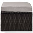 Crosley Palm Harbor Wicker Patio Ottoman in Brown and Gray