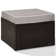 Crosley Palm Harbor Wicker Patio Ottoman in Brown and Gray