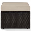 Crosley Palm Harbor Wicker Patio Ottoman in Brown and Sand
