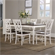 Crosley Furniture Shelby 7 Piece Wood Extendable Dining Set in Distressed White