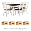 Crosley Furniture Shelby 7 Piece Wood Extendable Dining Set in Distressed White