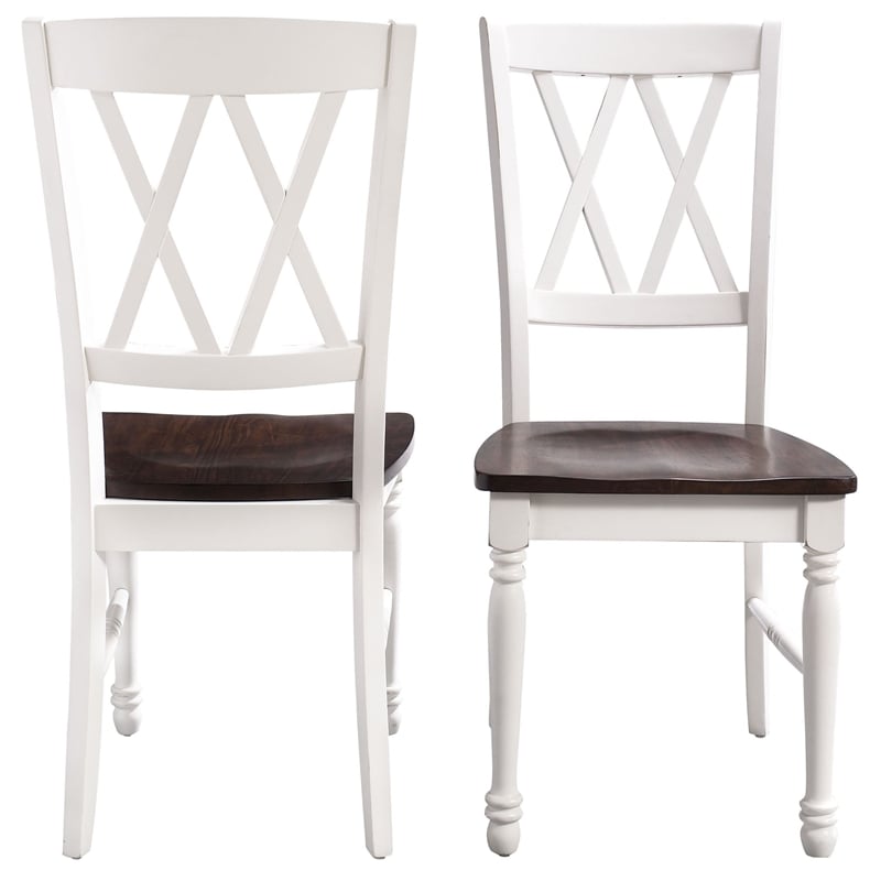 Crosley Furniture Shelby 5 Piece Wood Extendable Dining Set in Distressed White