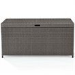 Crosley Furniture Palm Harbor Wicker / Rattan Patio Deck Box in Weathered Gray