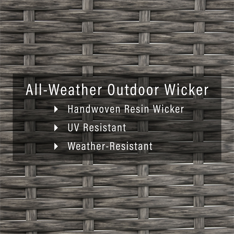 Crosley Furniture Palm Harbor Wicker / Rattan Patio Deck Box in Weathered Gray