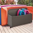 Crosley Furniture Palm Harbor Coastal Wicker / Rattan Patio Float Caddy in Gray