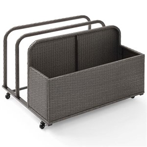 Crosley Furniture Palm Harbor Coastal Wicker / Rattan Patio Float Caddy in Gray