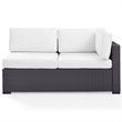 Crosley Furniture Biscayne Wicker / Rattan Patio Loveseat in Brown and White