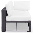 Crosley Furniture Biscayne Wicker / Rattan Patio Loveseat in Brown and White