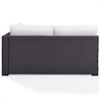 Crosley Furniture Biscayne Wicker / Rattan Patio Loveseat in Brown and White