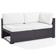 Crosley Furniture Biscayne Wicker / Rattan Patio Loveseat in Brown and White