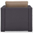 Crosley Furniture Biscayne Wicker / Rattan Patio Arm Chair in Brown and Mocha