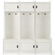 Crosley Furniture Fremont Wood Hall Tree in Distressed White (Set of 3)
