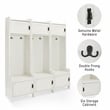 Crosley Furniture Fremont Wood Hall Tree in Distressed White (Set of 3)