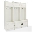 Crosley Furniture Fremont Wood Hall Tree in Distressed White (Set of 3)