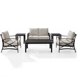 Crosley Furniture Kaplan 6Pc Fabric Sofa Set in Oil Rubbed Bronze and Oatmeal