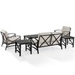 Crosley Furniture Kaplan 6Pc Fabric Sofa Set in Oil Rubbed Bronze and Oatmeal