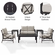 Crosley Furniture Kaplan 6Pc Fabric Sofa Set in Oil Rubbed Bronze and Oatmeal