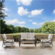 Crosley Furniture Kaplan 4Pc Fabric Sofa Set in Oil Rubbed Bronze and Oatmeal