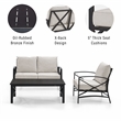 Crosley Furniture Kaplan 3Pc Patio Fabric Sofa Set in Oil Rubbed Bronze/Oatmeal