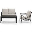 Crosley Furniture Kaplan 3Pc Patio Fabric Sofa Set in Oil Rubbed Bronze/Oatmeal