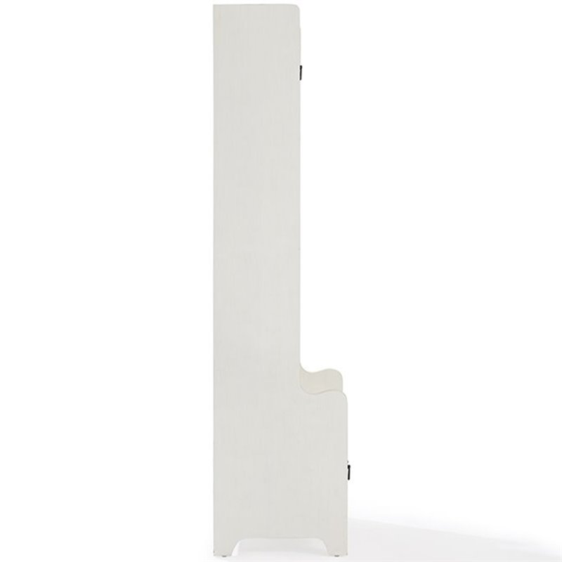 Crosley Furniture Fremont Wood Hall Tree in Distressed White/Black