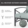 Crosley Furniture Kaplan Metal & Fabric Patio Arm Chair in Oil Bronze/Mist Green