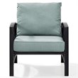 Crosley Furniture Kaplan Metal & Fabric Patio Arm Chair in Oil Bronze/Mist Green