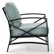 Crosley Furniture Kaplan Metal & Fabric Patio Arm Chair in Oil Bronze/Mist Green