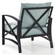 Crosley Furniture Kaplan Metal & Fabric Patio Arm Chair in Oil Bronze/Mist Green