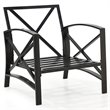Crosley Furniture Kaplan Metal & Fabric Patio Arm Chair in Oil Bronze/Mist Green