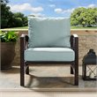 Crosley Furniture Kaplan Metal & Fabric Patio Arm Chair in Oil Bronze/Mist Green
