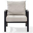 Crosley Furniture Kaplan Metal Patio Arm Chair in Oil Bronze and Oatmeal