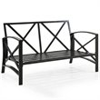 Crosley Furniture Kaplan Metal Patio Loveseat in Oil Bronze and Mist Green