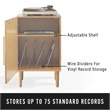 Crosley Furniture Everett Wood Record Player Stand in Acorn Brown