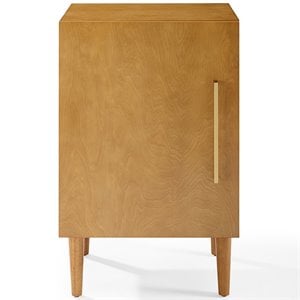 Crosley Furniture Everett Wood Record Player Stand in Acorn Brown