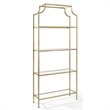 Crosley Aimee 2 Piece Open Display Case Glass Bookcase Set in Antique Gold